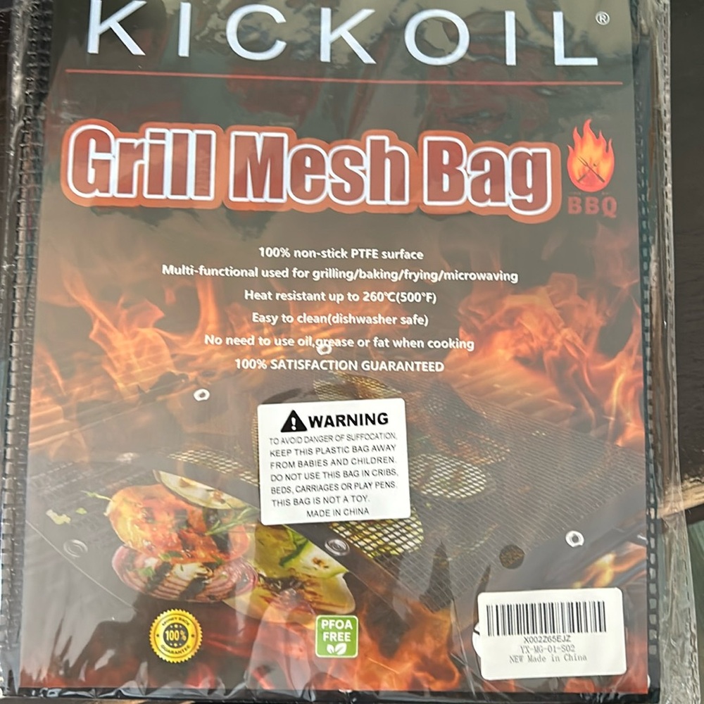 Kickoil grill mesh bag, 2/pack